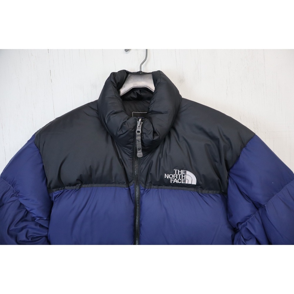 Vintage The North Face Nuptse 700 Puffer Jacket Mens L Navy Blue Black Down Fill - Picture 3 of 11